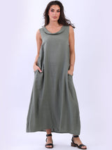 Plus Size Cowl Neck Sleeveless Maxi Dress