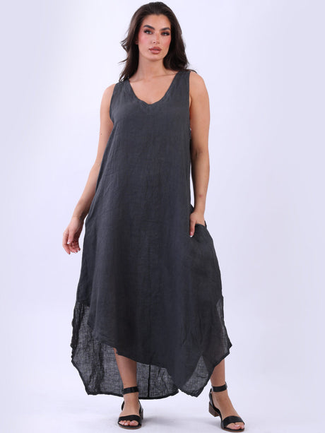 Solid Linen Tank Dress