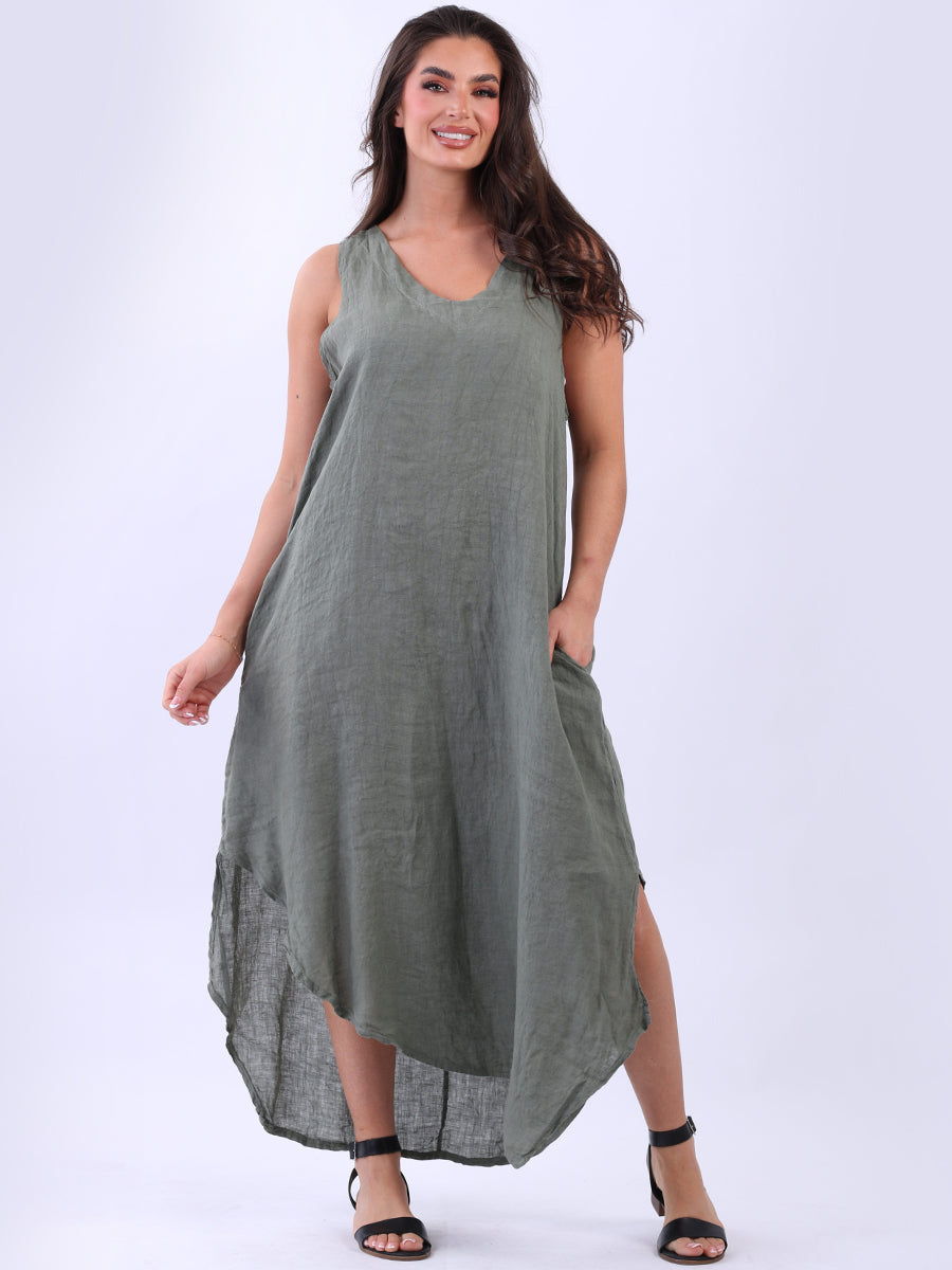 Solid Linen Tank Dress