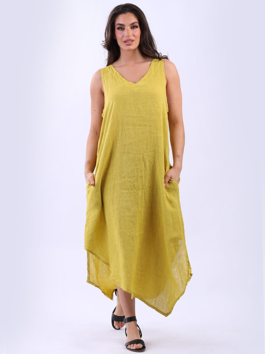 Solid Linen Tank Dress