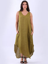 Solid Linen Tank Dress