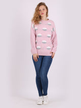 Ladies Polka Dots Knitted Baggy Woolen Jumper