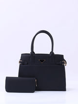 2 In 1 PU Leather Metallic Stud Tote Shoulder bag