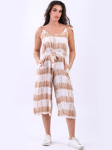 Women Wide Leg Tie Dyed Strappy Playsuit