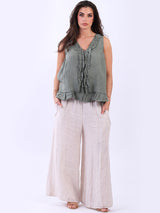 Linen Crop Tank Top