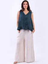 Linen Crop Tank Top