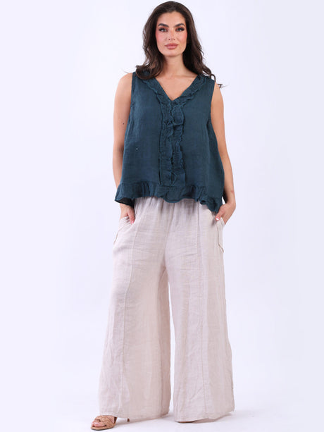 Linen Crop Tank Top