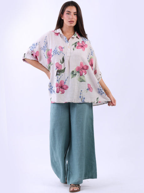 Floral Cotton Shirt Top