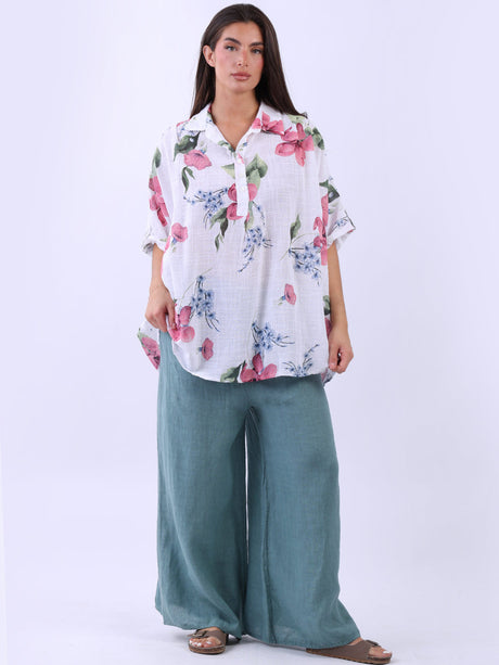 Floral Cotton Shirt Top